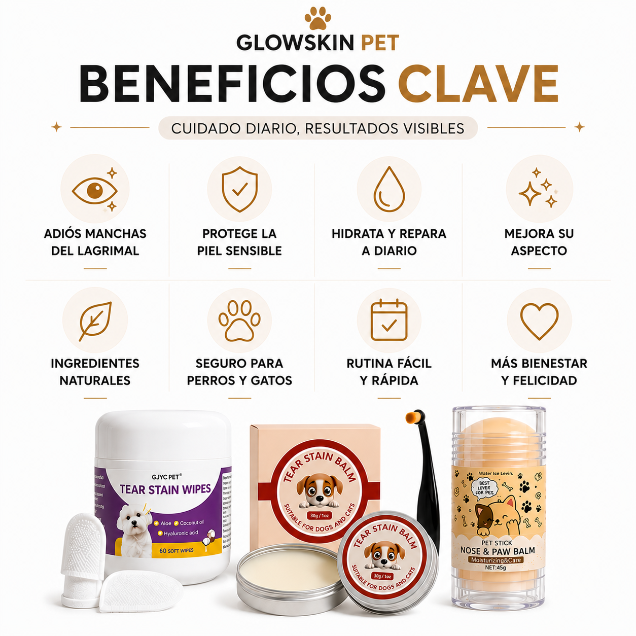 GlowSkin Pets - Kit de cuidado diario