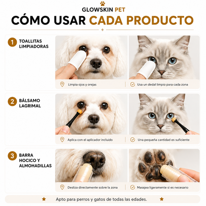 GlowSkin Pets - Kit de cuidado diario