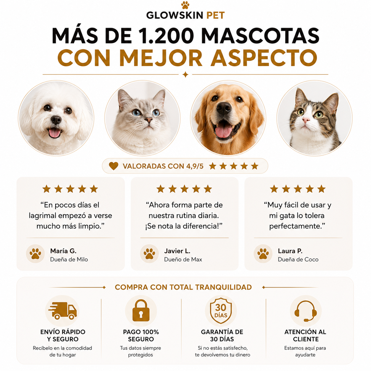 GlowSkin Pets - Kit de cuidado diario